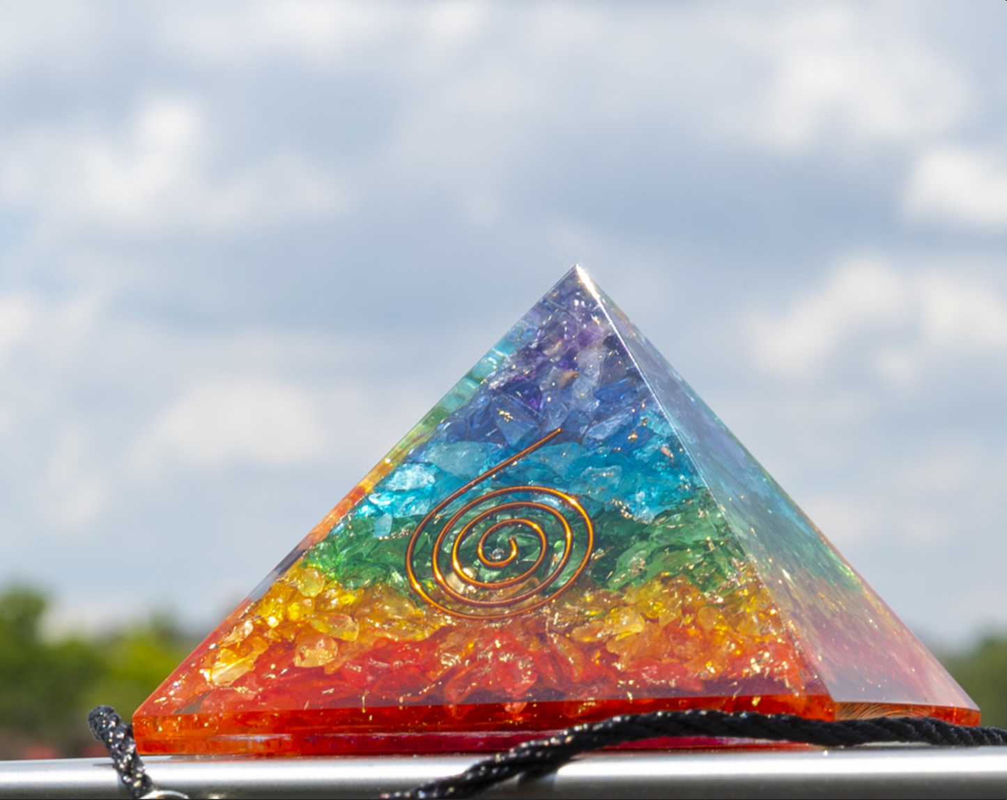 7 Chakra Orgonite Pyramid